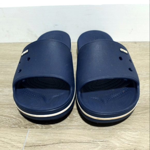 Crocs Contraband III Slide Sandals Navy Blue Men's 7 Womans 9 - Picture 2 of 7